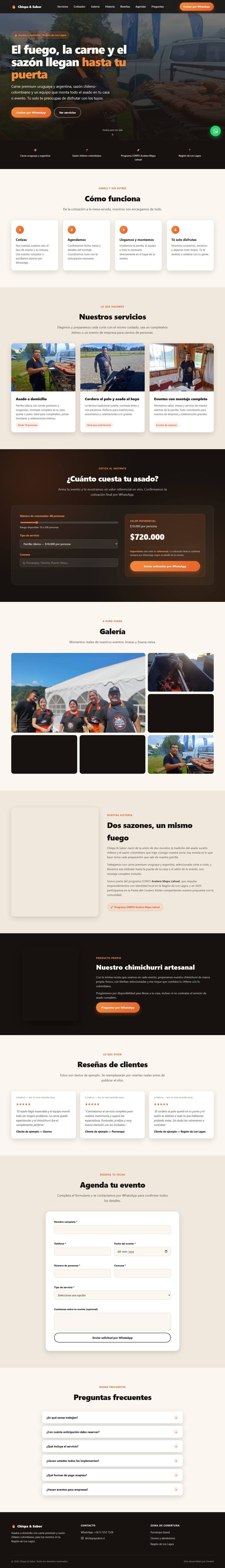 Chispa & Sabor · Asados a domicilio
